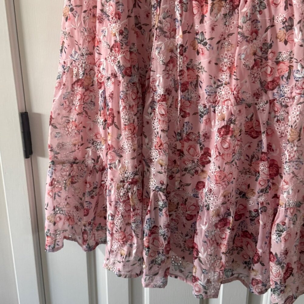 Blue Rain Womens Pink Floral Mini Dress Size S Small P3 - Picture 3 of 13